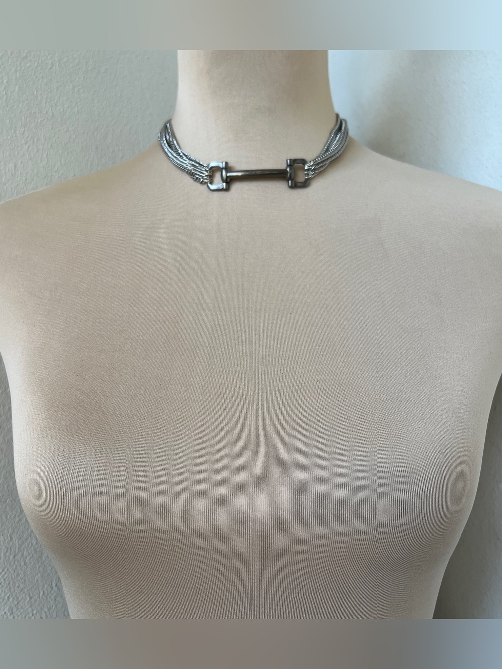 Salvatore Ferragamo Custom Necklace | Gunmetal Horsebit Hardware 15-16ā - Picture 9 of 10